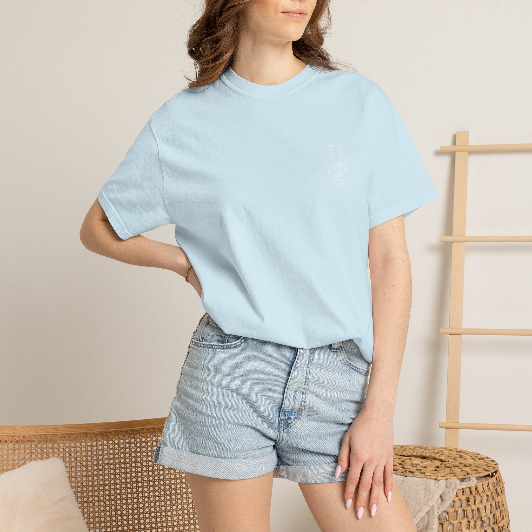 Have The Day You Deserve T-Shirt — Retro Skeleton Peace Graphic