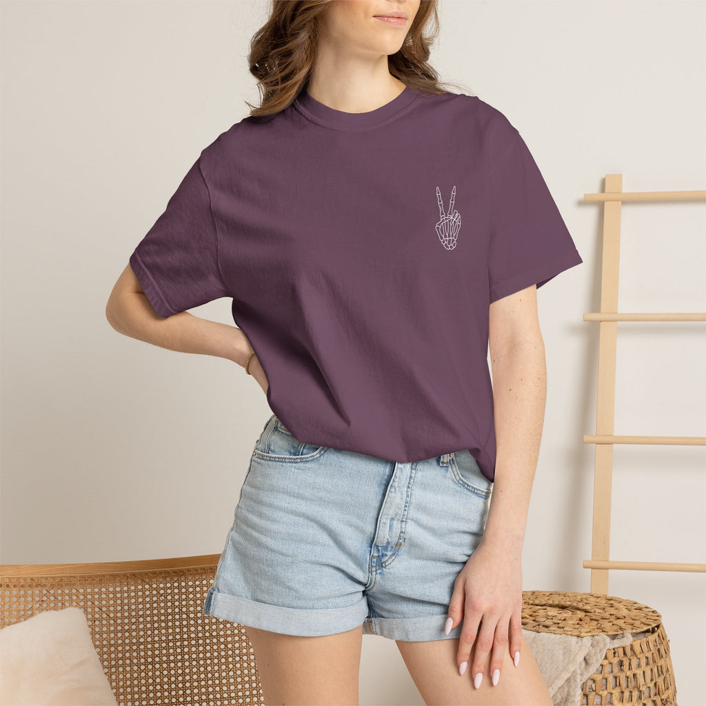 Have The Day You Deserve T-Shirt — Retro Skeleton Peace Graphic