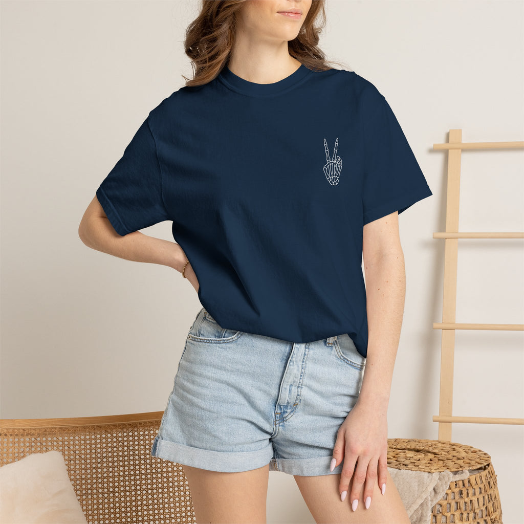 Have The Day You Deserve T-Shirt — Retro Skeleton Peace Graphic