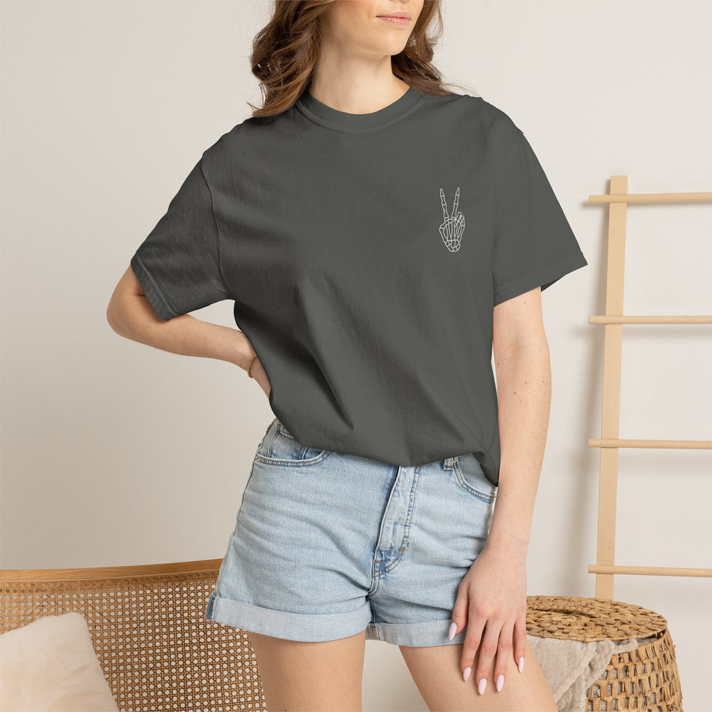 Have The Day You Deserve T-Shirt — Retro Skeleton Peace Graphic