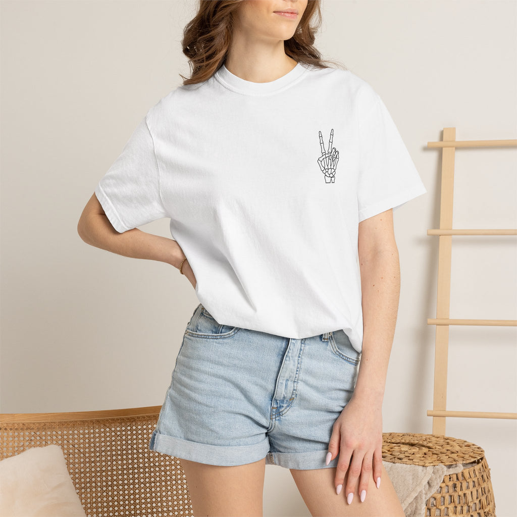 Have The Day You Deserve T-Shirt — Retro Skeleton Peace Graphic