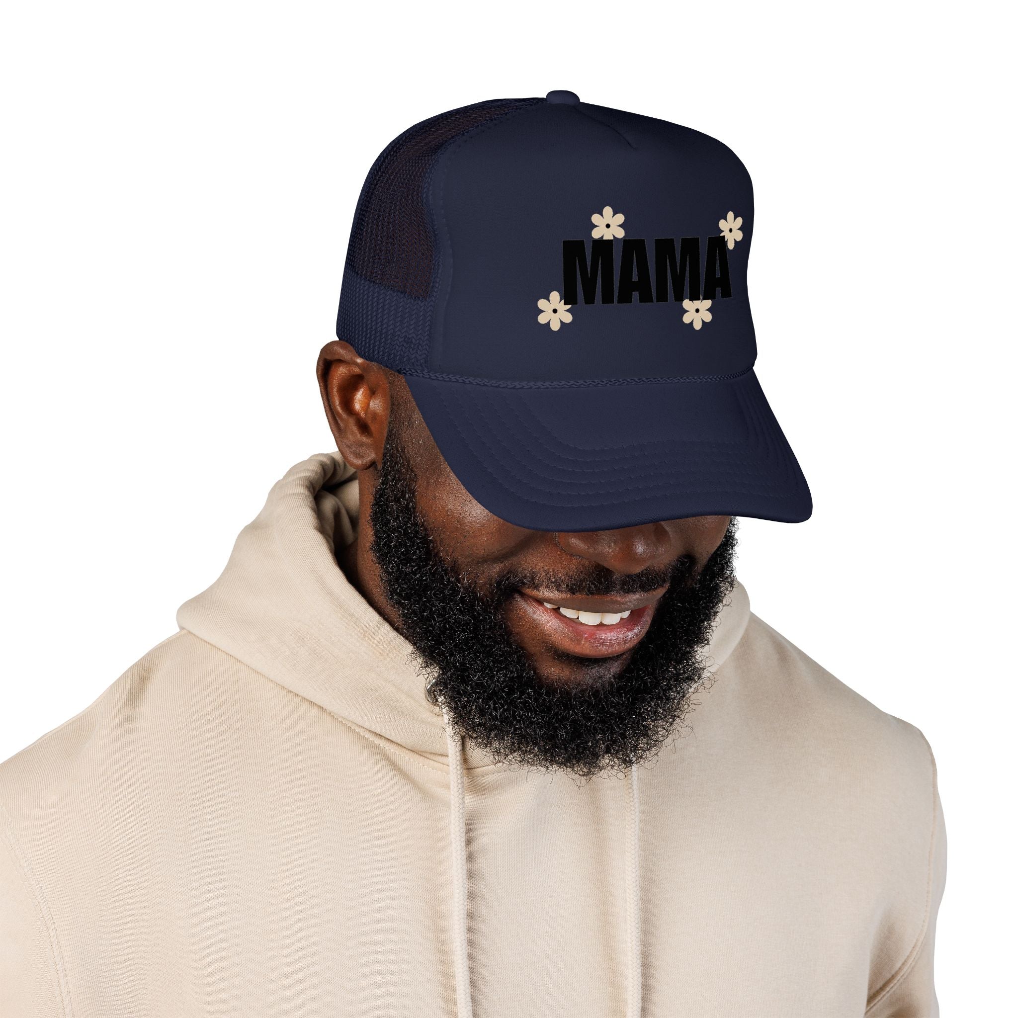 Mama Floral Trucker Hat — Casual Mom Foam Cap for Mother’s Day