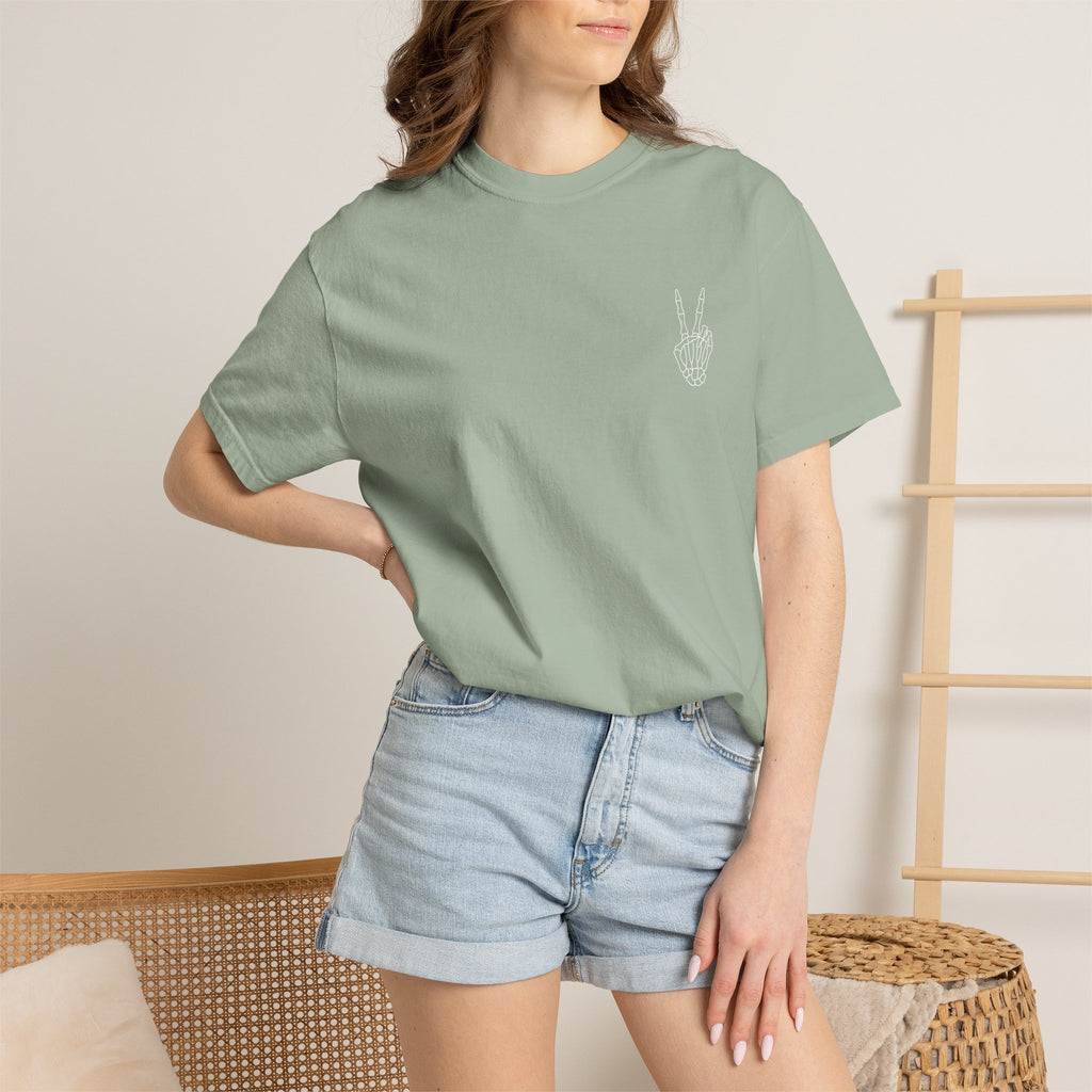 Have The Day You Deserve T-Shirt — Retro Skeleton Peace Graphic