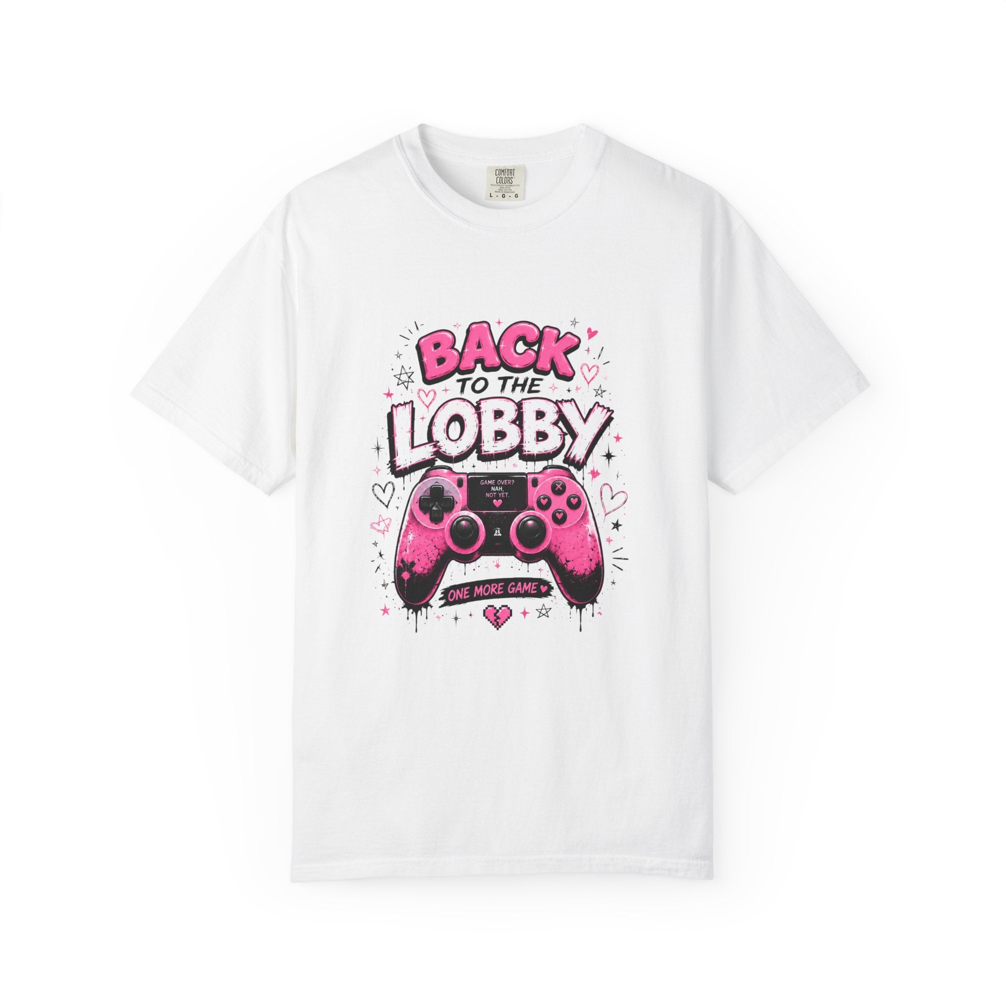 Back to the Lobby Gaming T-Shirt — Pink Controller Graphic Tee for Gamers