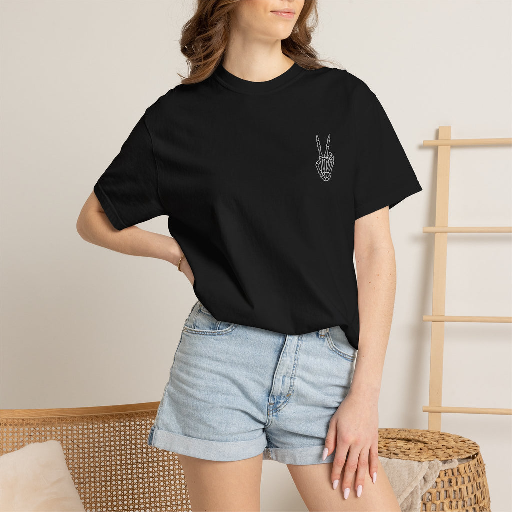 Have The Day You Deserve T-Shirt — Retro Skeleton Peace Graphic