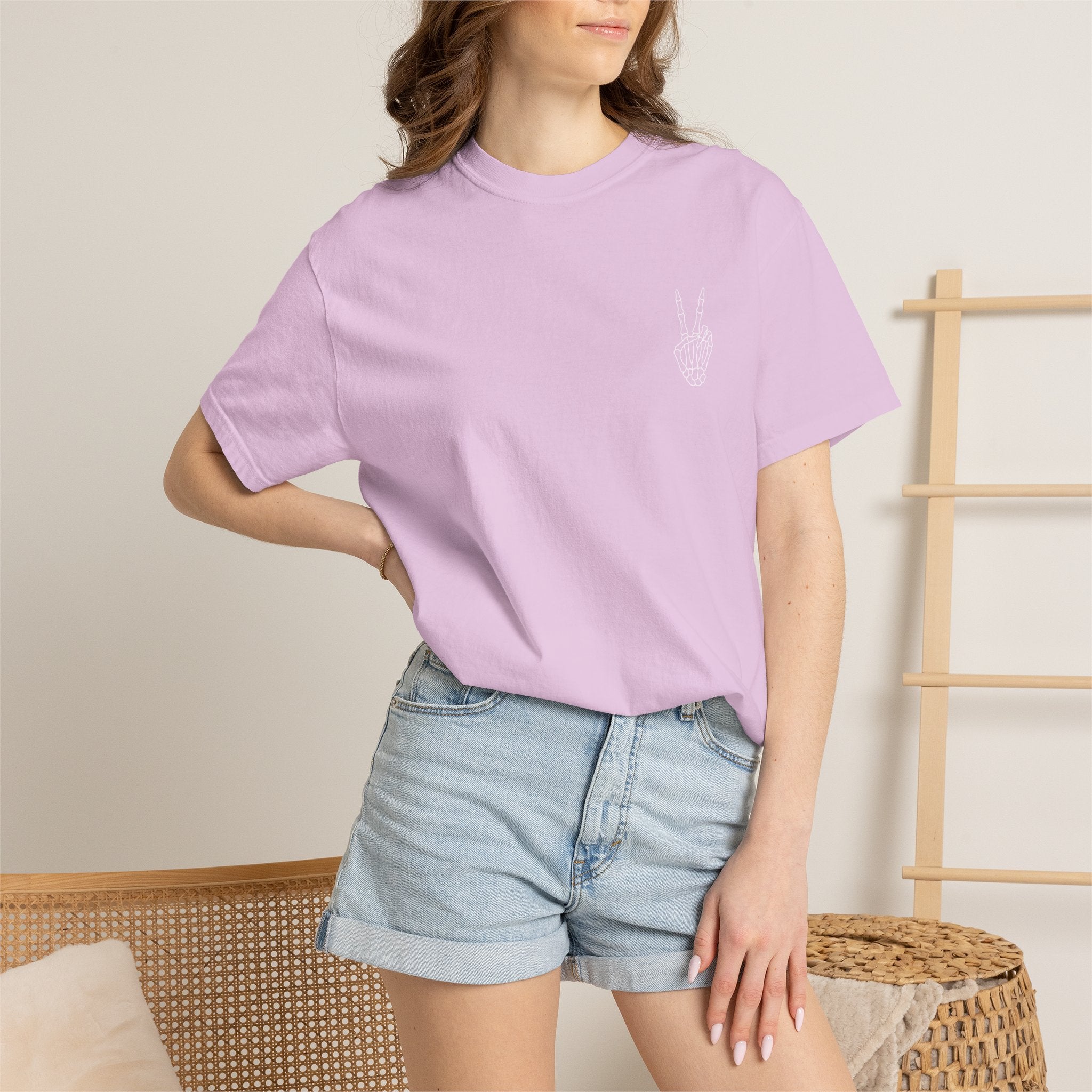 Have The Day You Deserve T-Shirt — Retro Skeleton Peace Graphic
