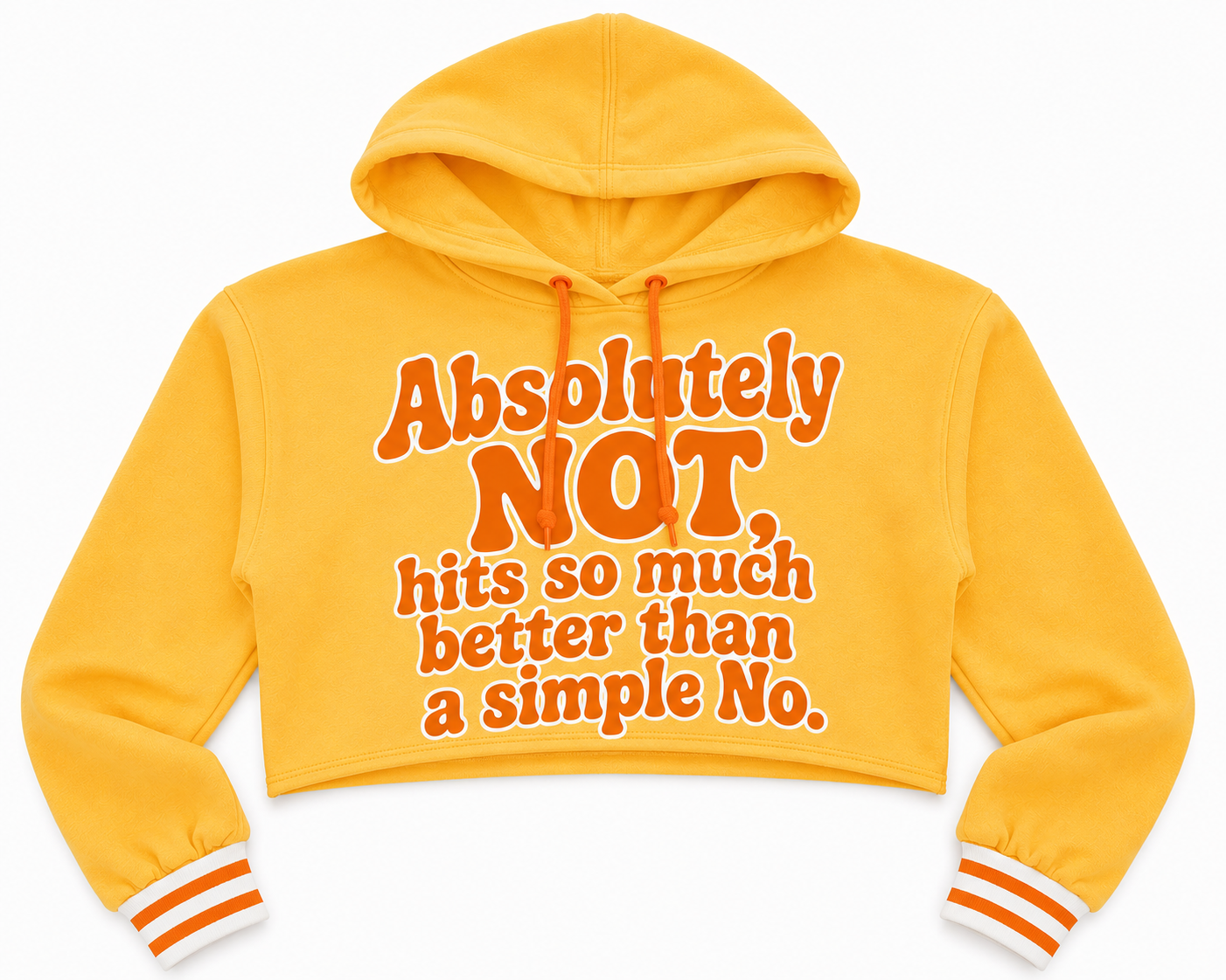 Absolutely NOT Creamsicle Crop Hoodie