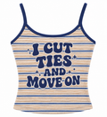 I Cut Ties And Move On™ Retro Stripe Spaghetti Strap Tank
